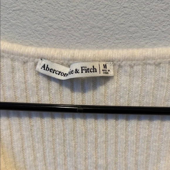 Abercrombie & Fitch Cream Ribbed Cardigan - Picture 2 of 3